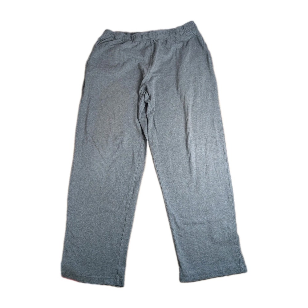 Lands' End Men's Large Gray Fleece Lounge Pajama Pants Elastic Waist Soft Cotton